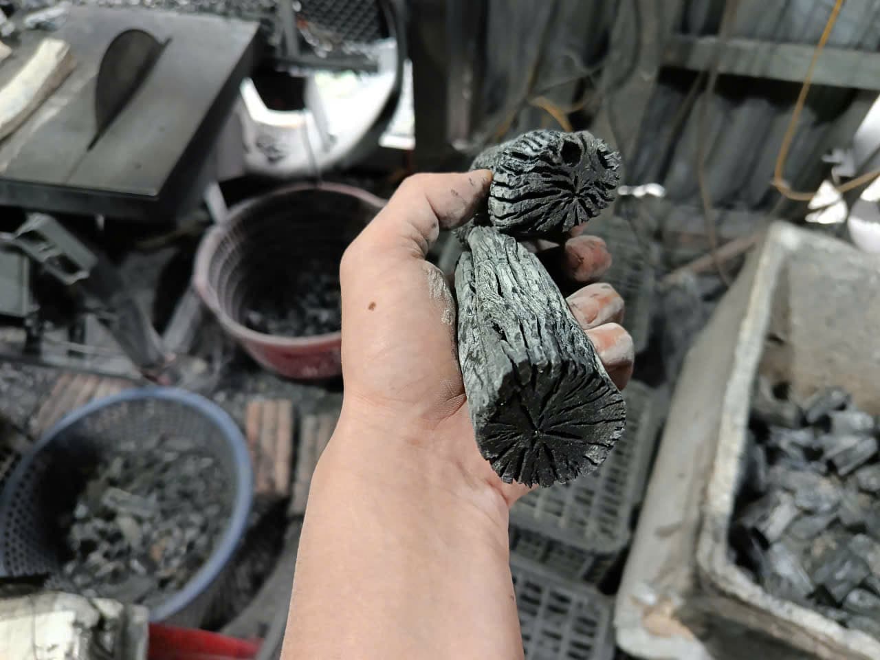 Selected white charcoal